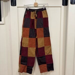Patchwork Multicolor Corduroy Pants